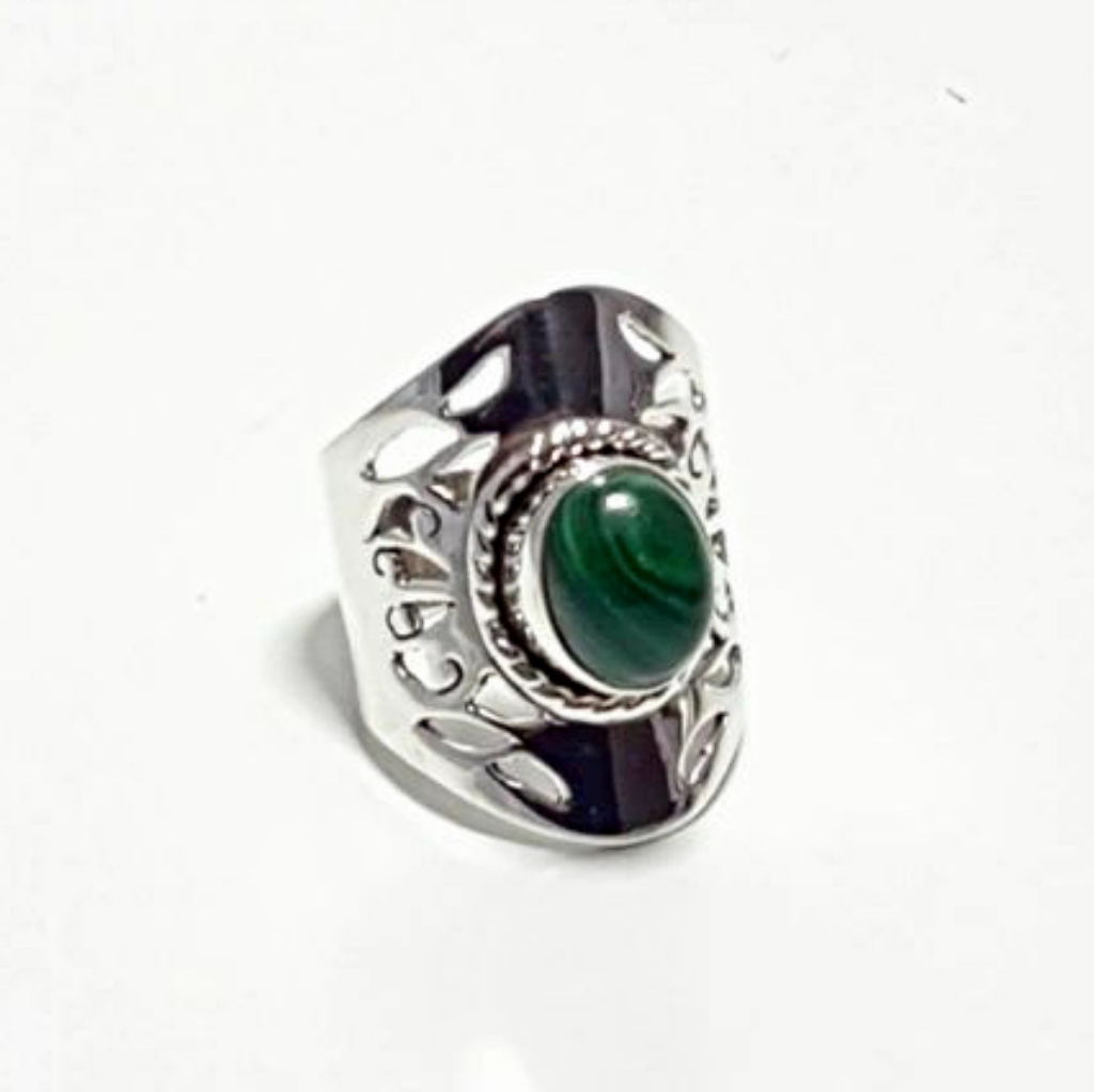 Malachite Shield Ring